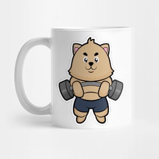 Cat at Bodybuilding with Barbell Mug